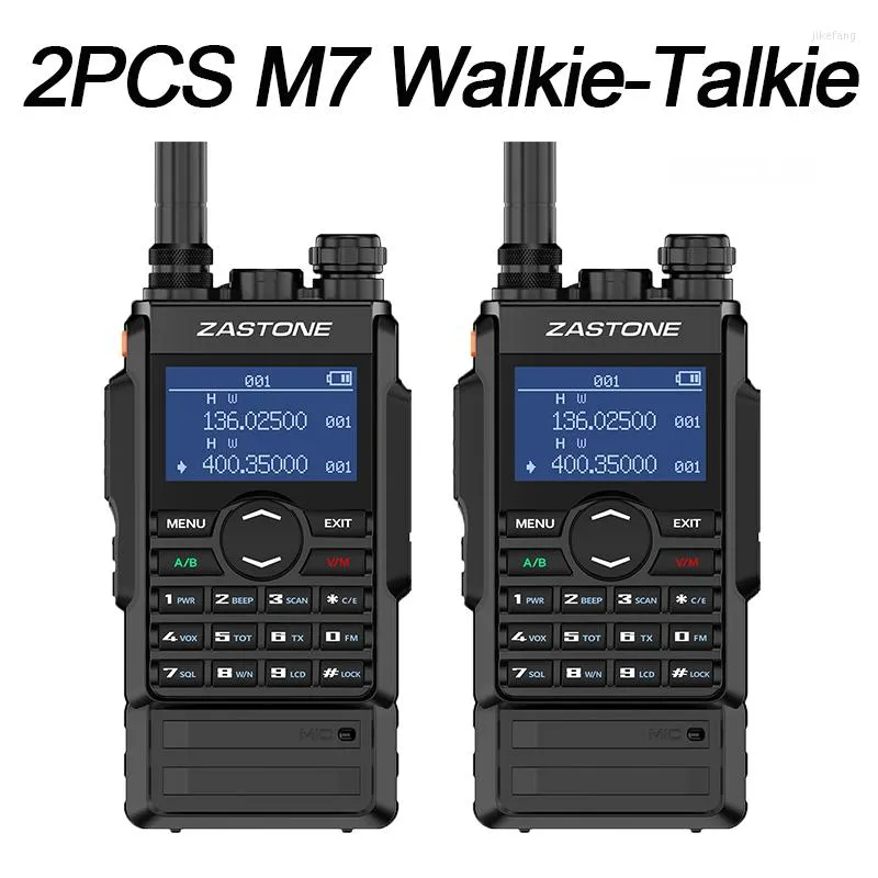 Walkie Talkie Zastone M7 UHF VHF Rádio De Duas Vias 5W Profissional