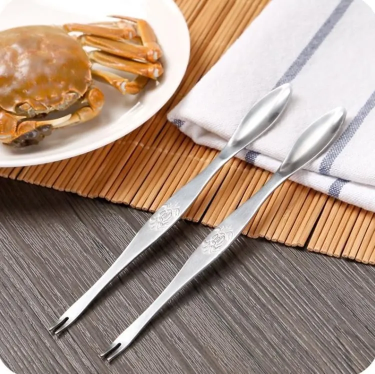 Fruit Needle Forks Stainless Steel Lobster Crab Tools Pliers Clip Picks Spoons Seafood Accessory Creative Craber Peel Shrimp Tool SN4199