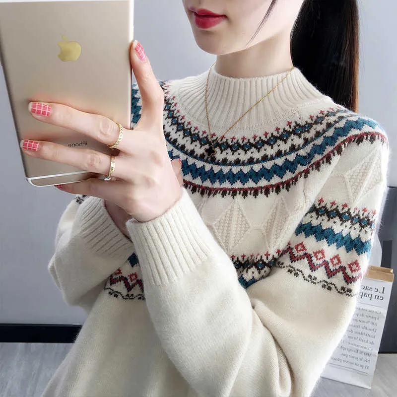 Women's Sweaters of new fund of 2021 autumn winters is wearing western style short paragraph knitting render unlined upper garment T221019