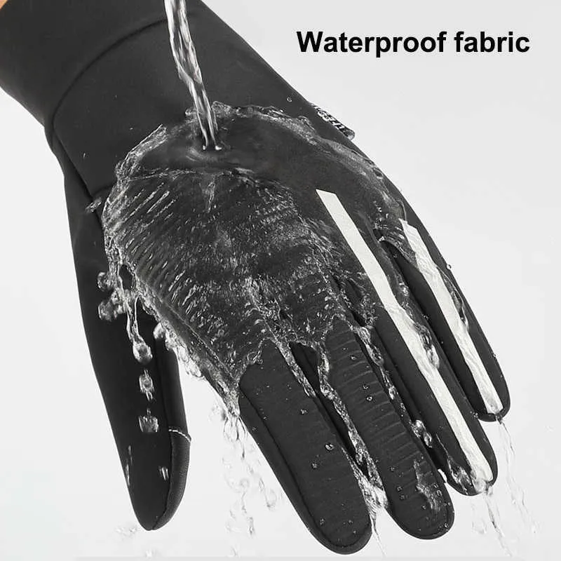 Guantes de ciclismo Invierno Cálido Hombres A prueba de viento Pantalla táctil impermeable Bicicleta Deportes al aire libre Protección contra el frío Correr Esquí T221019