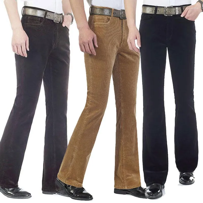 Herrbyxor Herrens höstmikrohorn casual koreansk elastisk smal corduroy flare Classic Designer