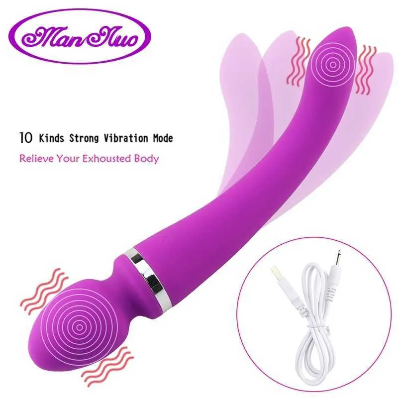 Sex Toy Massager Man Nuo Dual Head Vibrator Toys For Women AV Wand Vagina Massager Clitoris Stimulation G-spot kraftfull sexprodukt