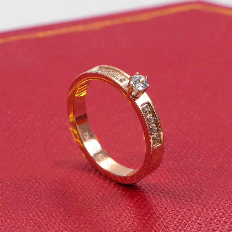 Mode 14k Roségold Diamant Ring Stücke von exquisiten kleinen frischen Damen Frauen Party Verlobungsring trendige Schmuckliebhaber Geschenke