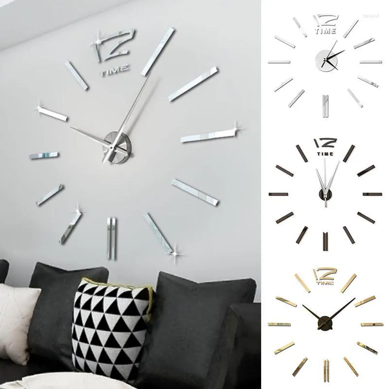 Wall Clocks Fashion Antique Mini DIY Mirror Surface Clock Sticker Mute 3D Watch Living Room Home Office Decor Gifts.