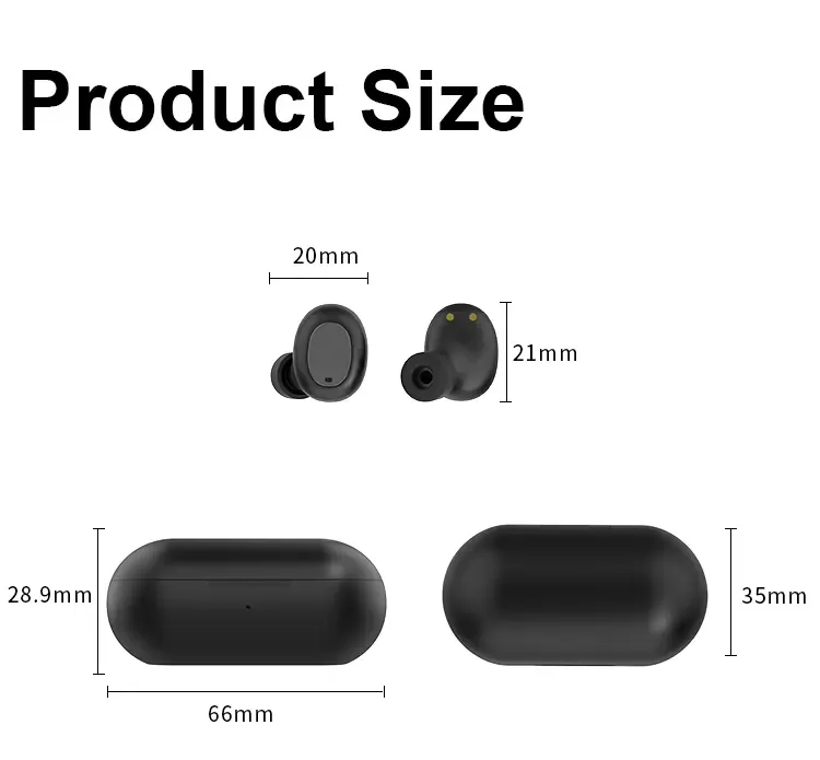 Waterproof Earbuds Headsets TWS Bluetooth 5.0 Earphones Wireless Headphone Stereo Sports With Type-C TW15 Model In-Ear