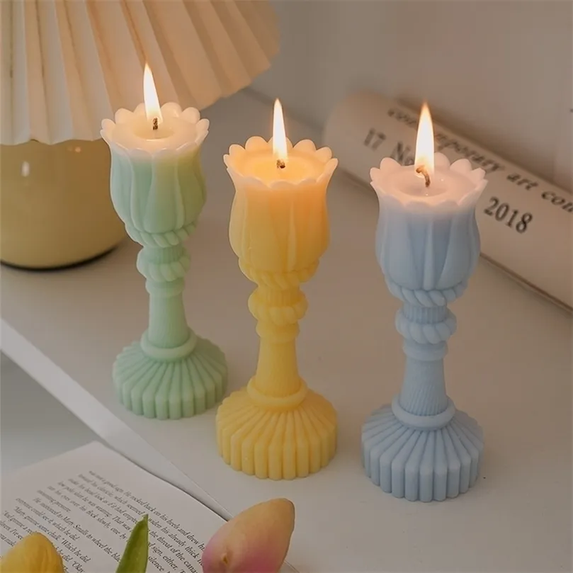 Velas aromáticas románticas, portavelas de tulipán, decoración del hogar, velas con olor, regalos creativos de cumpleaños, regalo del Día de San Valentín