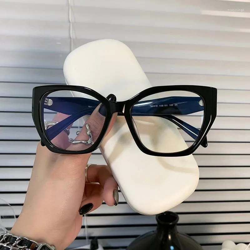 Solglasögonramar Polygon Eyewear Men and Women Fashion Style 18W Reading Myopia Recept Gelglas Retro Brand Glasses Frame With Box