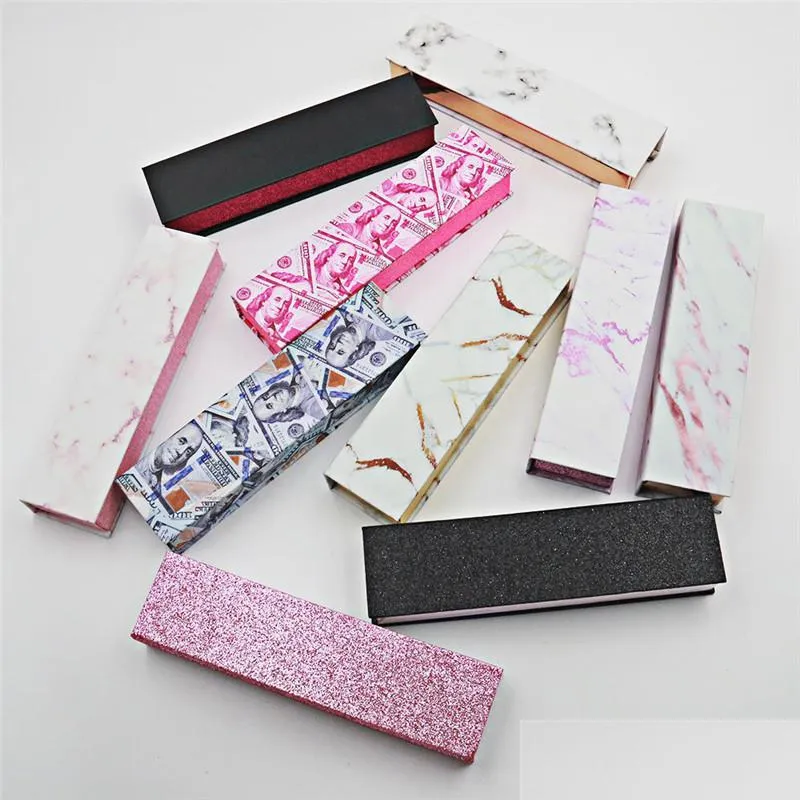 Förpackningsboxar Eyeliner Pen Box Magic Self Adhesive Marble Pattern Makeup Lash GE Package Case Custom Pencil 187 N2 Drop Delivery 202 Dham2