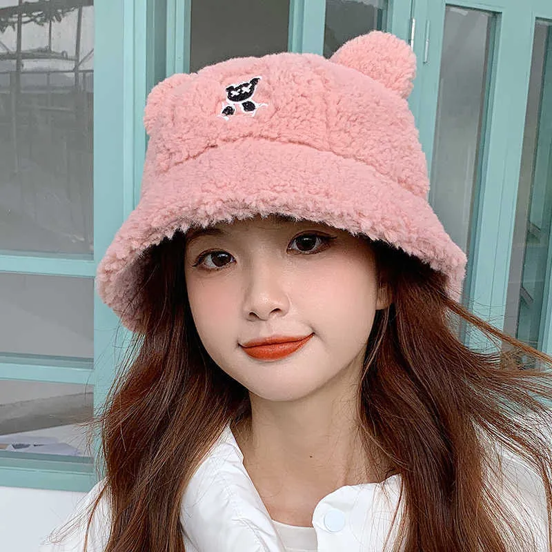 Winter Fur Bear Ear Beanie/Skull Bucket Hat With Bear Ear Ball Soft And  Warm Fisherman Hat For Protection H T221013 From Babiq06, $9.52