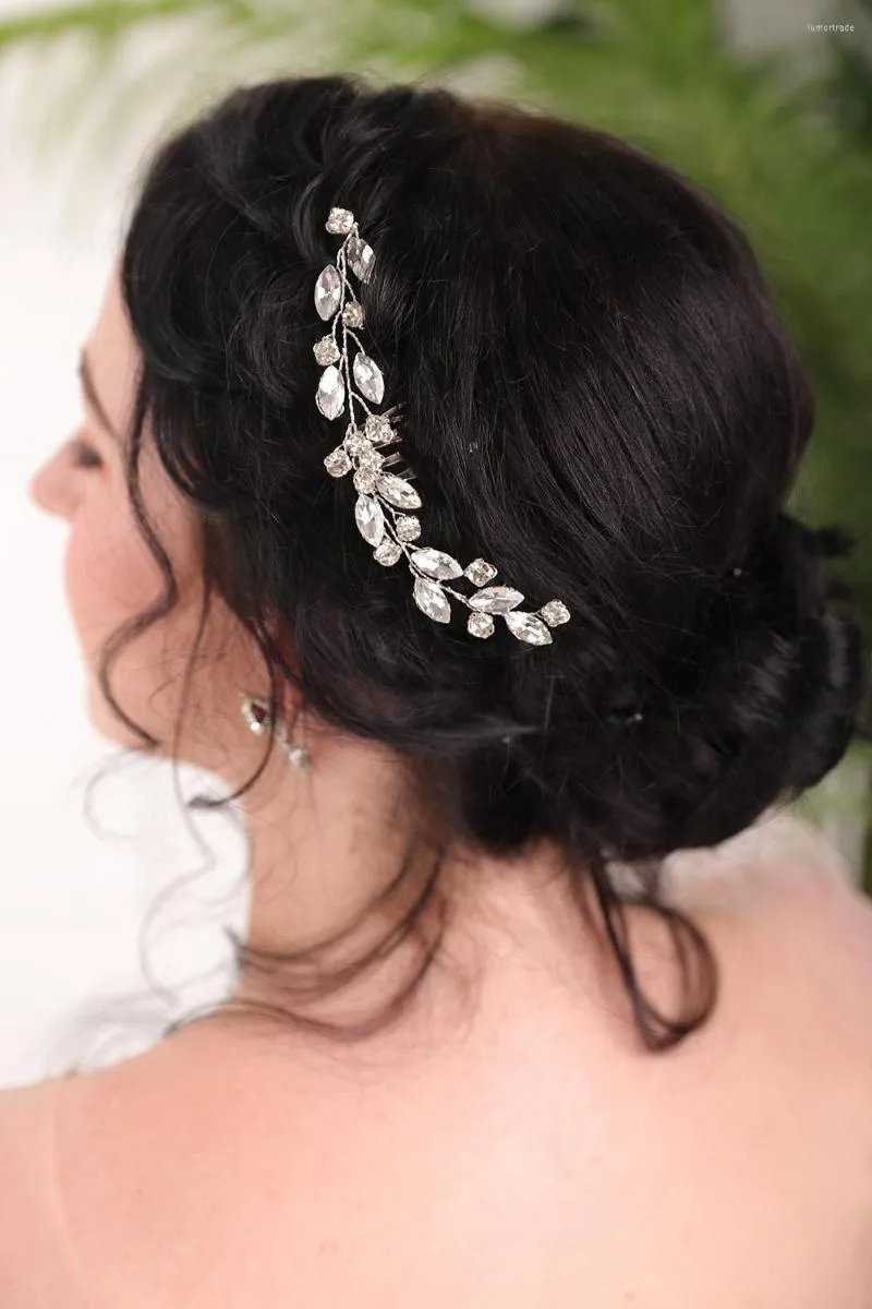 Copricapo vintage strass lucidi argento chic pettine per capelli donne banchetto accessori da sposa decorazione gioielli da sposa