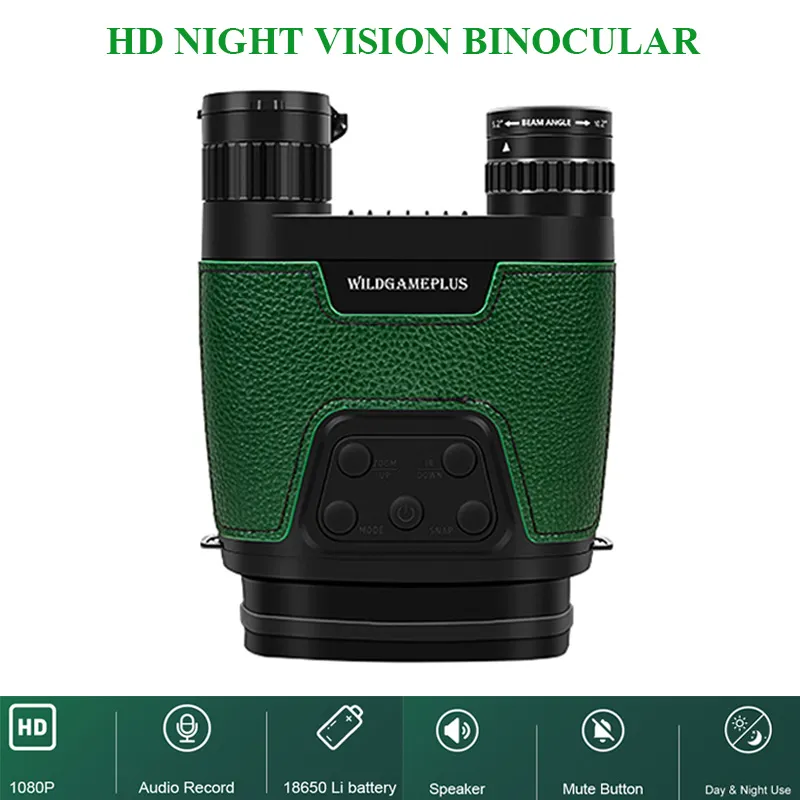 WG600B Kızılötesi Gece Görme Gözlük Kapsamı Optik 1080p HD Hunting Binoküler Teleskop Sesli Düğmesi Ses Kayıt