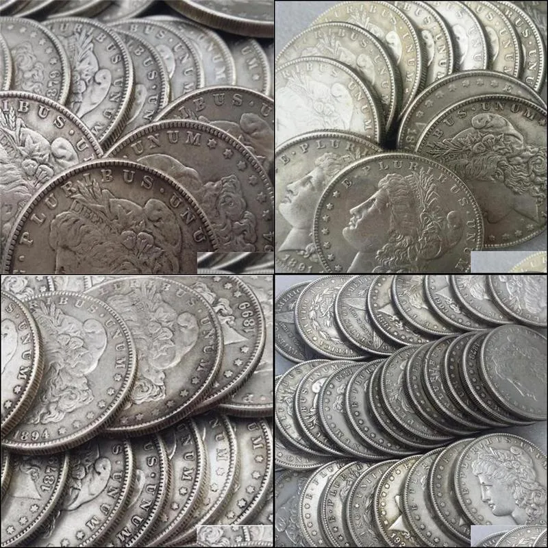 Inne świąteczne zapasy imprezowe fl US Set Monety Dollars Różne 96pcs 18781921 Kopia Cena Cena Metal Rzemiosła data Morga Dhiov