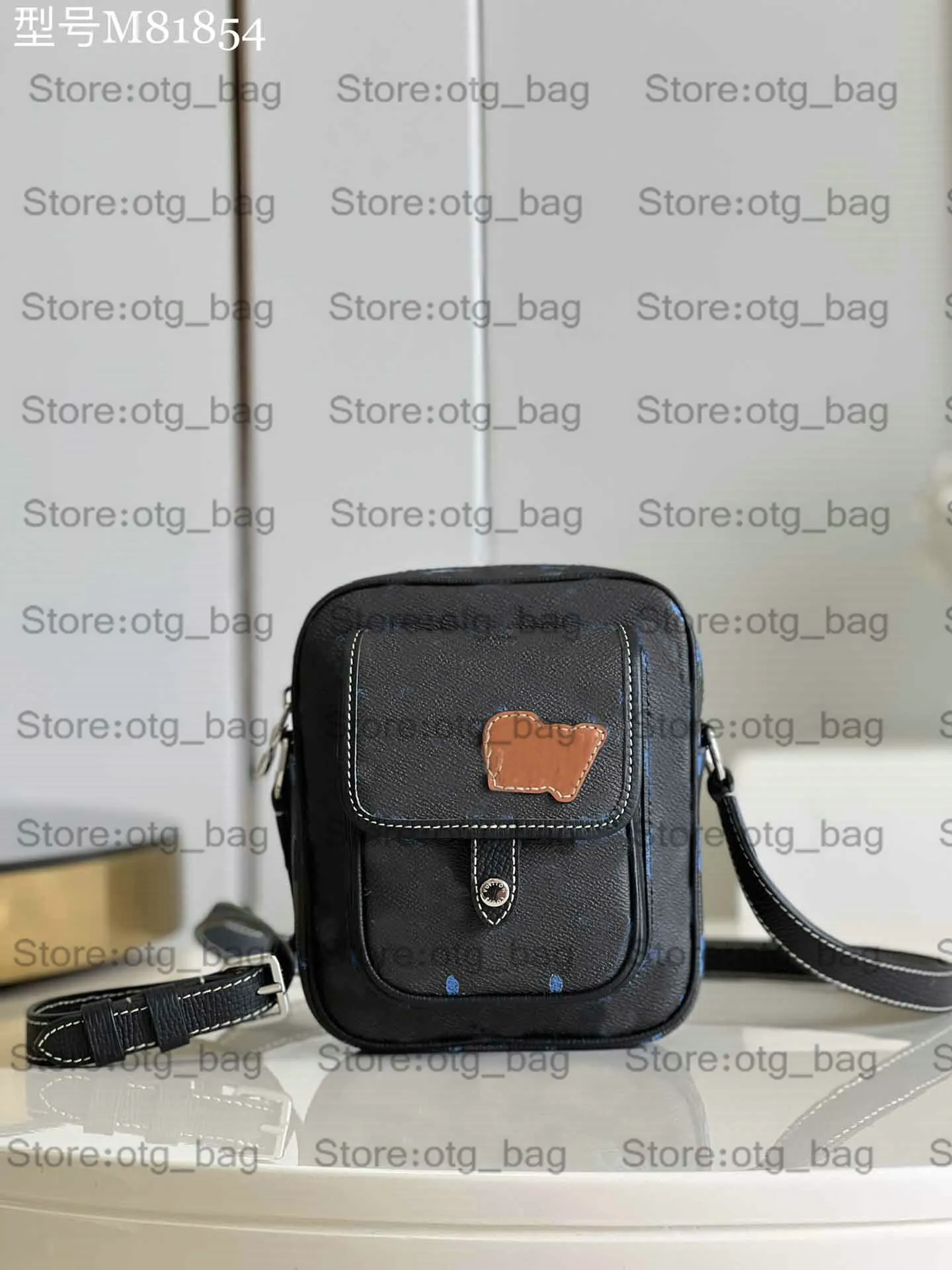 Sac portefeuille portable en cuir bleu pour homme - Mini bandoulière de luxe avec design 3D - Idéal pour une utilisation à l'épaule ou en bandoulière (M69404/M81854/M80793)