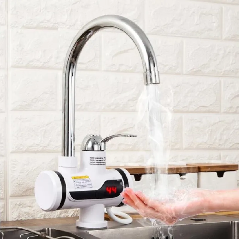 Chauffe-eau électrique de cuisine, robinet d'eau chaude instantané, robinet de chauffage froid, Rotation à 360 degrés, chauffe-eau sans réservoir