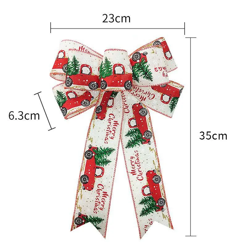 Large Christmas Wreath BowsRed Black Snowflake Burlap Tree Topper Bows for Christmas Front Door Decorations Indoor Outdoor