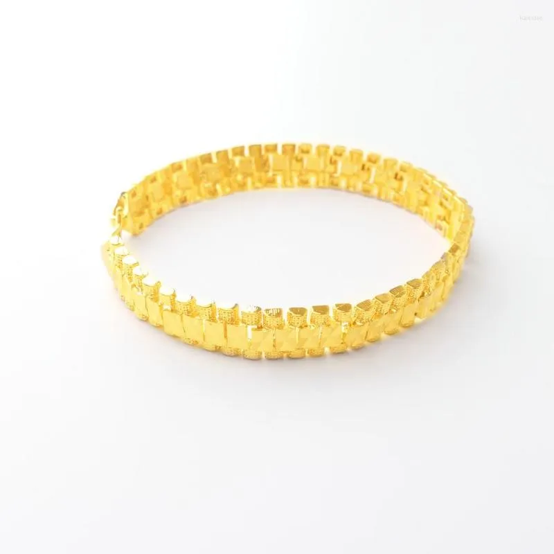 Urok bransoletki 24K złota punk bransoletka dla kobiet mężczyzn 19 cm łańcuch miedzi Braceletsbangle unisex biżuteria rocznicowa prezent