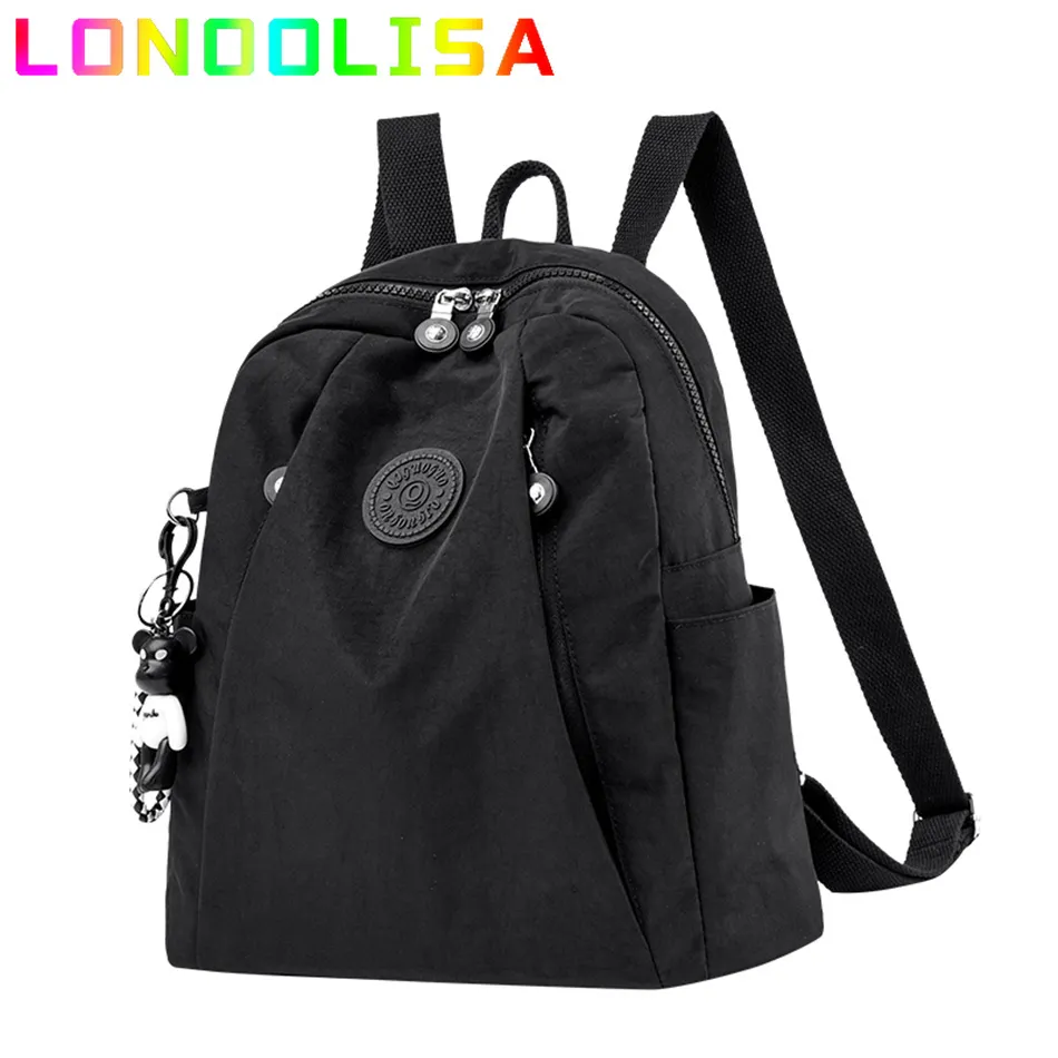 Schooltassen Damesrugzak Grote capaciteit Casual Travel Bagpack Eenvoudige vaste kleur Schoudertas Hoogwaardige Nylon Cloth Racksack Mochilas 221020