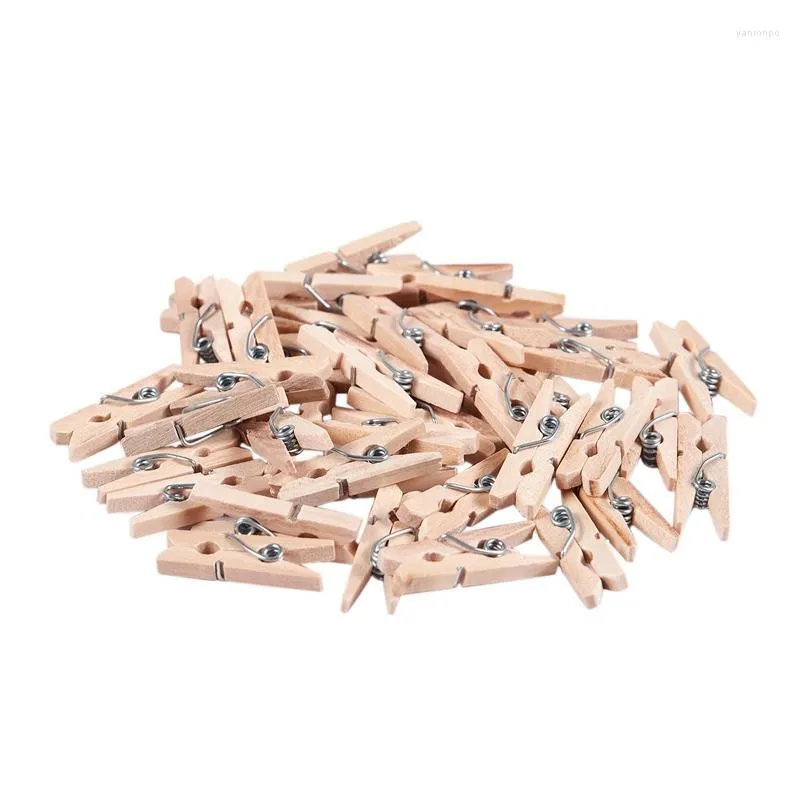 Clothing Storage & Wardrobe Mini Wooden Clothes Po Paper Peg Clothespin Craft Clips 25mm 40pcs