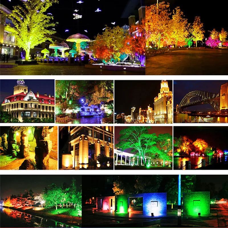 RGB flood lights outdoor colorful LED garden landscape light stage ambient lighting tree lamp advertising spotlights 220V 110V