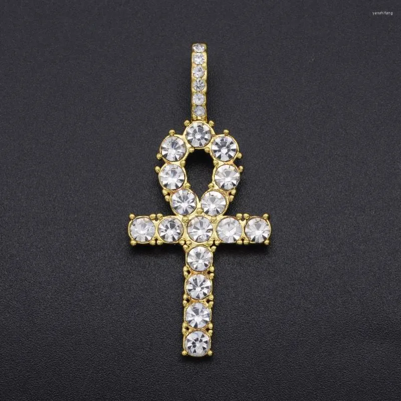 Charmes Style CZ strass Hip Hop croix pendentifs pour bijoux à bricoler soi-même faisant collier de roche 21.5 48mm