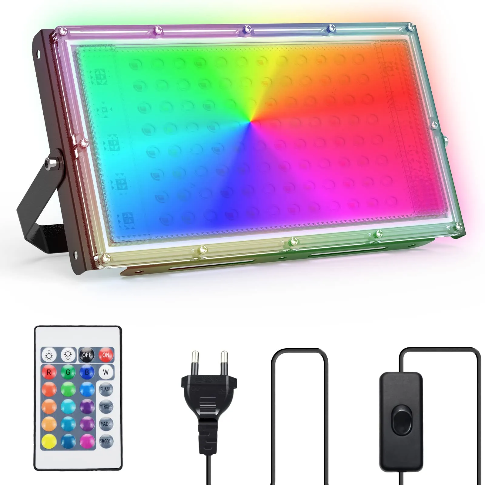 Focos LED RGB 60W Para Exterior - Con App Y Mando, IP66, 16 Millones De Colores, Ideal Para Jardín Y Fiestas