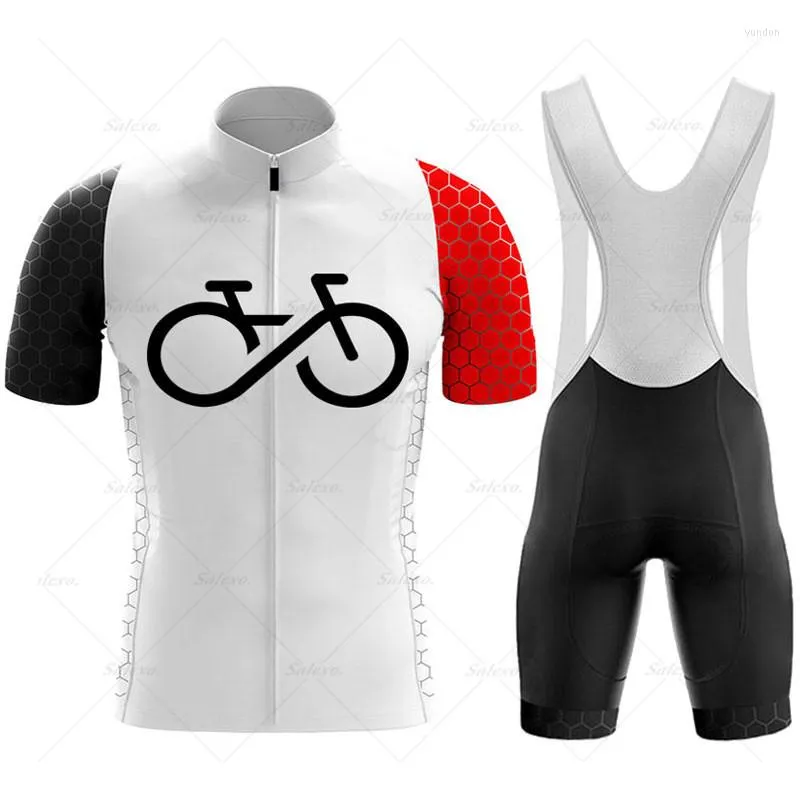 Ensembles de course Maillot de cyclisme 2022 Hommes Blanc Vélo Uniforme Set Manches courtes Respirant VTT Maillot Ropa Ciclismo Vêtements d'été