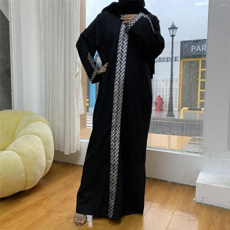 Etnik Giyim Donsignnet Müslüman Elbise Moda Orta Doğu Eid Duabi Abaya Türkiye Robe Ramazan Türk Bölünmüş Kapşonlu İbadet Cüppeleri