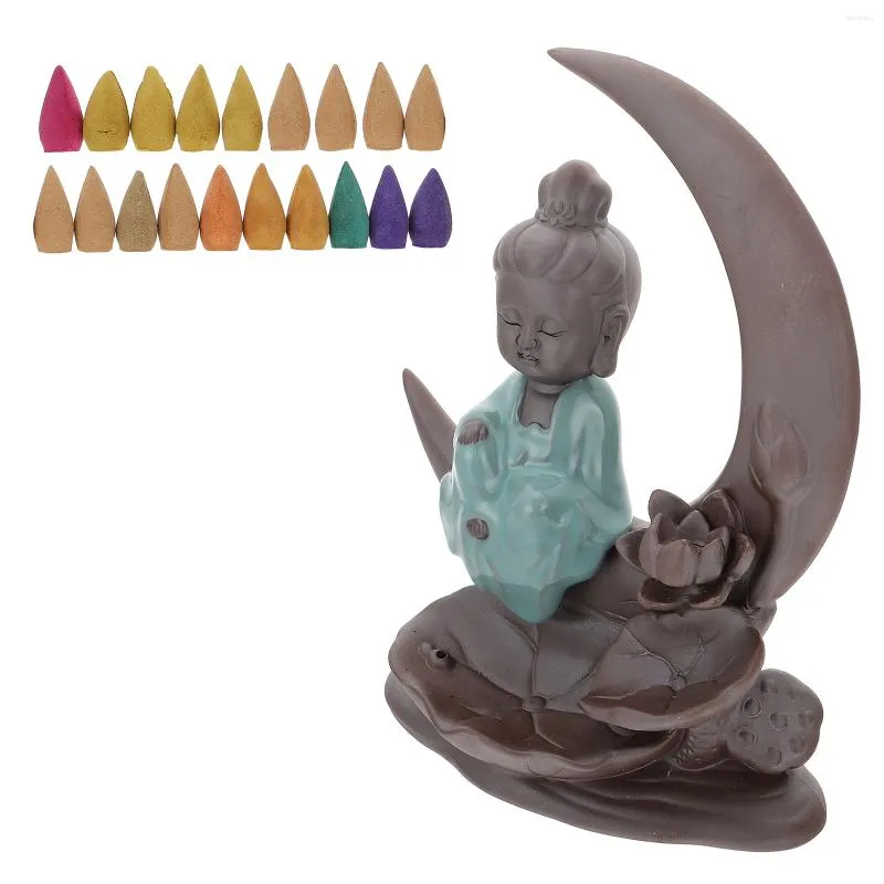 Fragrance Lamps 1Pc Ceramic Moon Statue Incense Burner Creative Zen Style Censer Decor