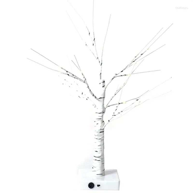 Nocne światła LEWA BIRCH LED HG 24 DESKTOP Świedzenie Bonsai Bateria Zasilana na Święto Dziękczynienia Lampa dekoracyjna