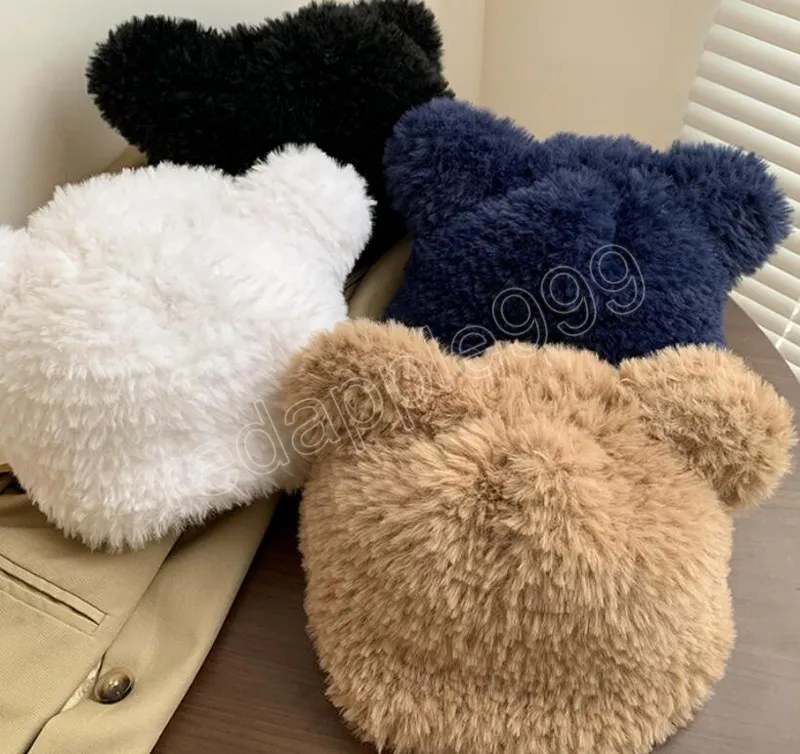 Simpatici cappelli per le orecchie degli orsi per le donne Autunno e inverno Ins coreano Nuovi cappucci per le orecchie in peluche per tenere al caldo