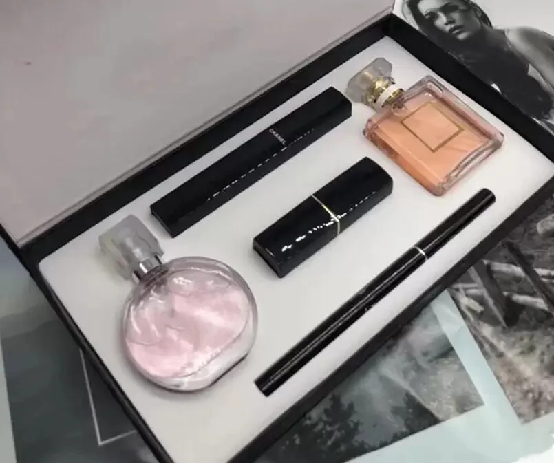 Luxe 5-in-1 make-up cadeauset Parfum Cosmetica Vakantiecadeaucollectie ensemble de maquillage Waterproof Mascara Eyeliner Cosmetisch