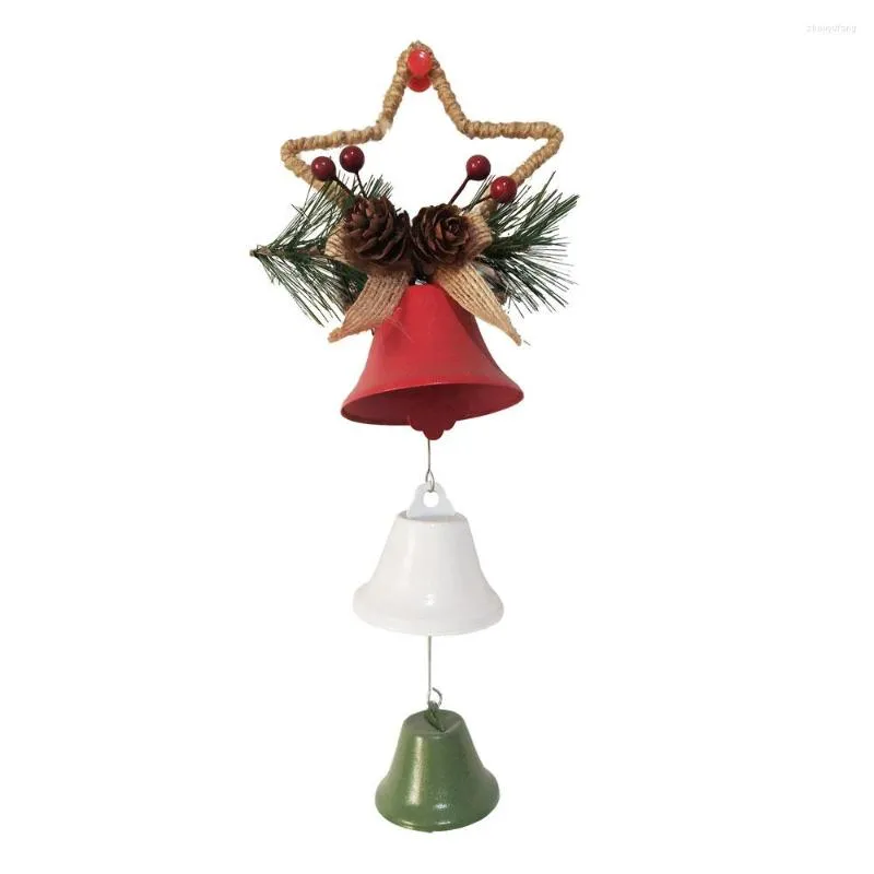 Fournitures de fête 1 bouquet de noël suspendus Jingle Bells vacances fer avec nœud papillon maison artisanat pendentif pour mariage Halloween décor