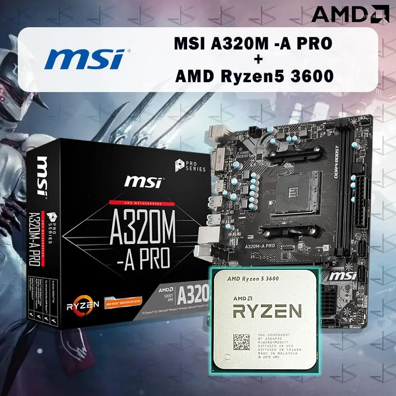 Motherboards AMD Ryzen 5 3600 R5 CPU MSI A320M A PRO Motherboard Suit