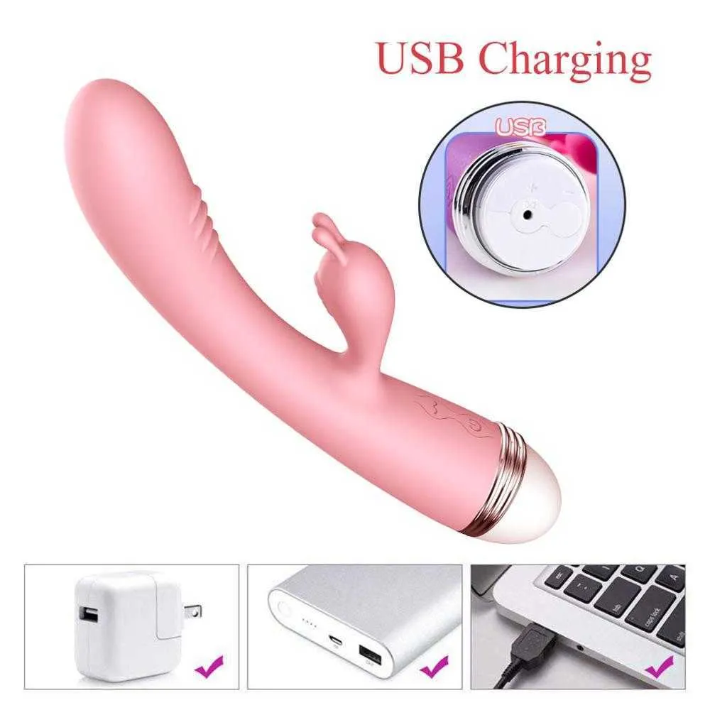 Beauty Items G-spot Kaninchen Doppel Vibrator fr Frau Masturbation Klitoris Stimulator Dildos Wasserdicht Wiederaufladbare Erwachsene sexy Spielzeug ZD0274