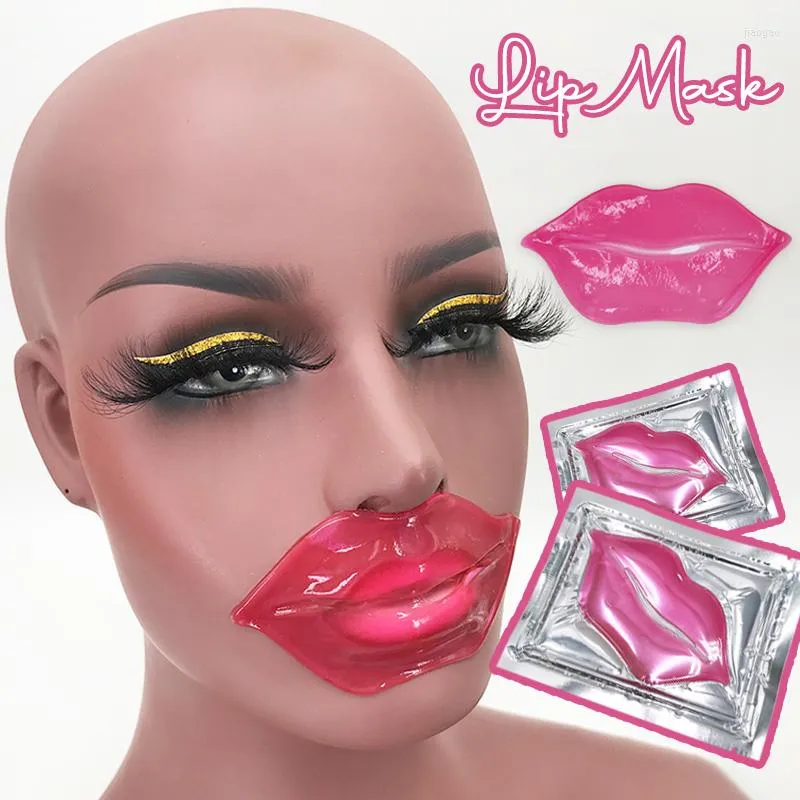 Läppglans 10st Pink Crystal Moisturizing Gel Patch Lips Care Collagen Mask Privat Label