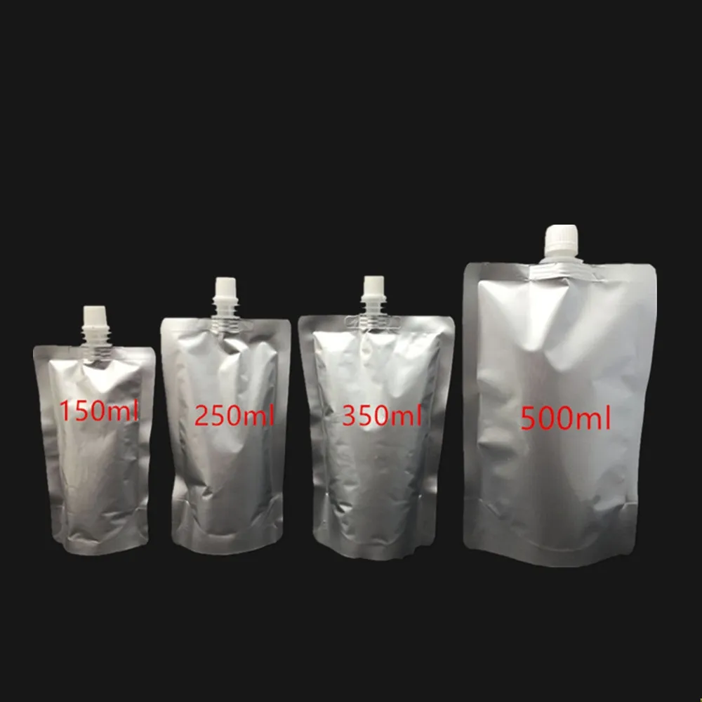 Doypack 150ml 250ml 350ml 500ml Aluminum Foil Stand Up Spout Liquid Bag Pack Beverage Squeeze Drink Spout Pouch