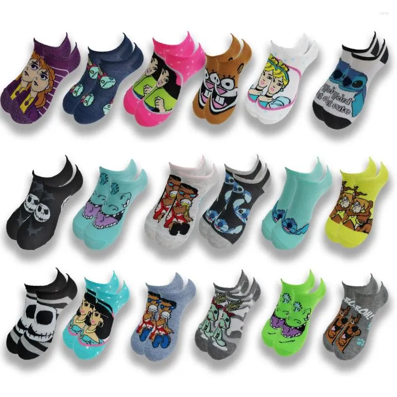 Men's Socks Fashion Cartoon Printed Men's And Women's Boat Breathable Invisible Low Ankle Soft Comfortable In Summer