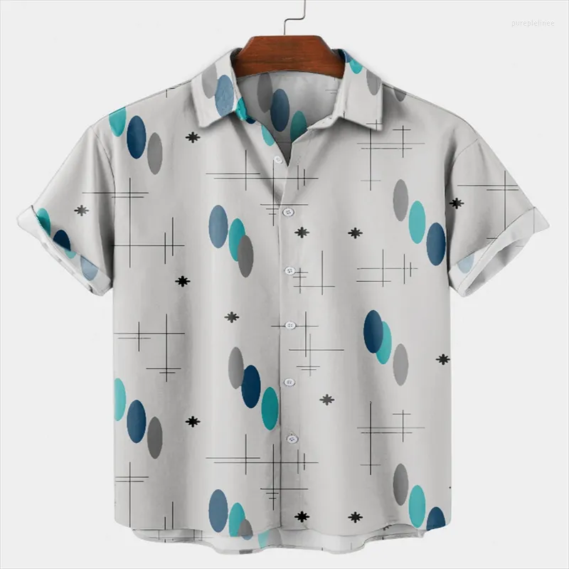 Koszulki męskie Summer Vintage Retro Street Button Short Sleeve HARAJUKU Koszulka Męska Enitalna druk Homme Ropa Hombre