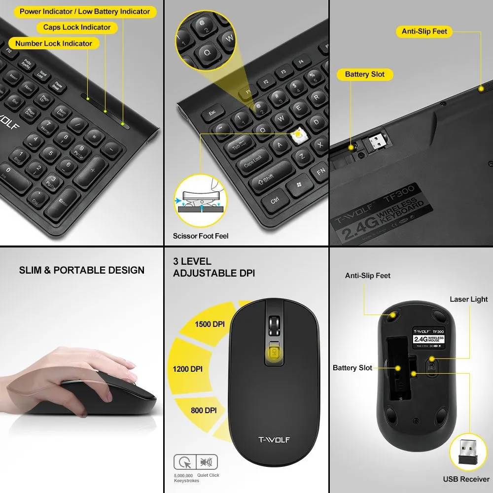 Kit multimédia clavier + souris sans fil ProFit