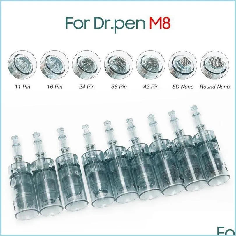 Beauty Microneedle Roller Dr Pen M8 Micro Needle Cartridges Electric Dermapen Bayonet 11 16 36 42 Tattoo Microneedling Tip Derma Stam Dhzl6