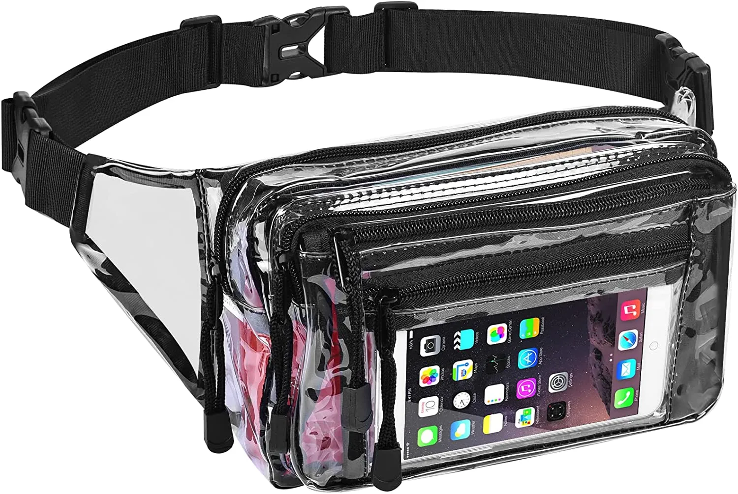 Clear Fanny Pack Stadium goedgekeurde taille tas pack transparante riemzakken portemonnees voor reissportevenement