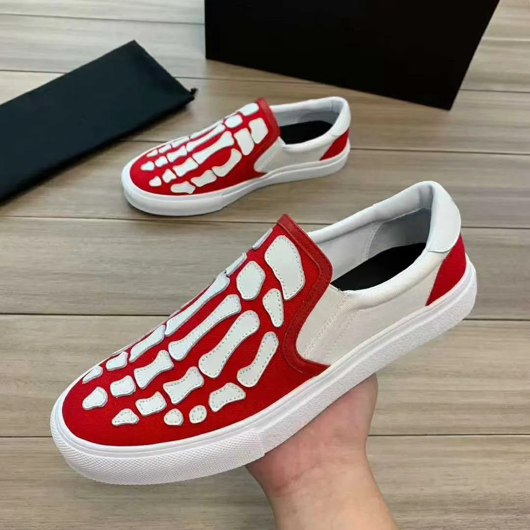 Zapatos casuales de marca famosa para hombres con ruedas negro blanco y rojo superior de cuero al aire libre clásico estilo de pasta de hueso zapatos planos zapatillas