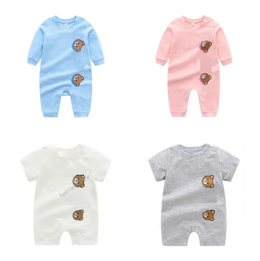 Rompers Kids Designer Baby Boy Girl Summer Quality Short-sleeved Long Sleeve Combed Cotton Clothes High Newborn Jumpsuits