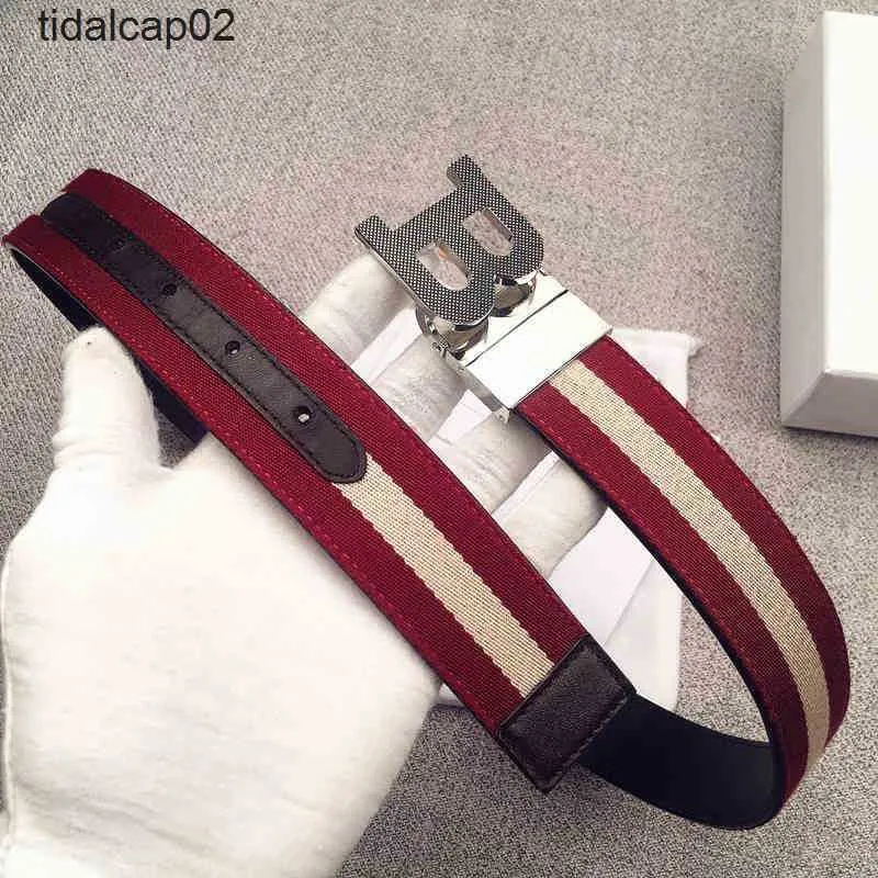 Luxury L Chenbali County Home Belt Leather Leather Trend B-Word Word Smooth Buckle Canvas Belt Belt Women