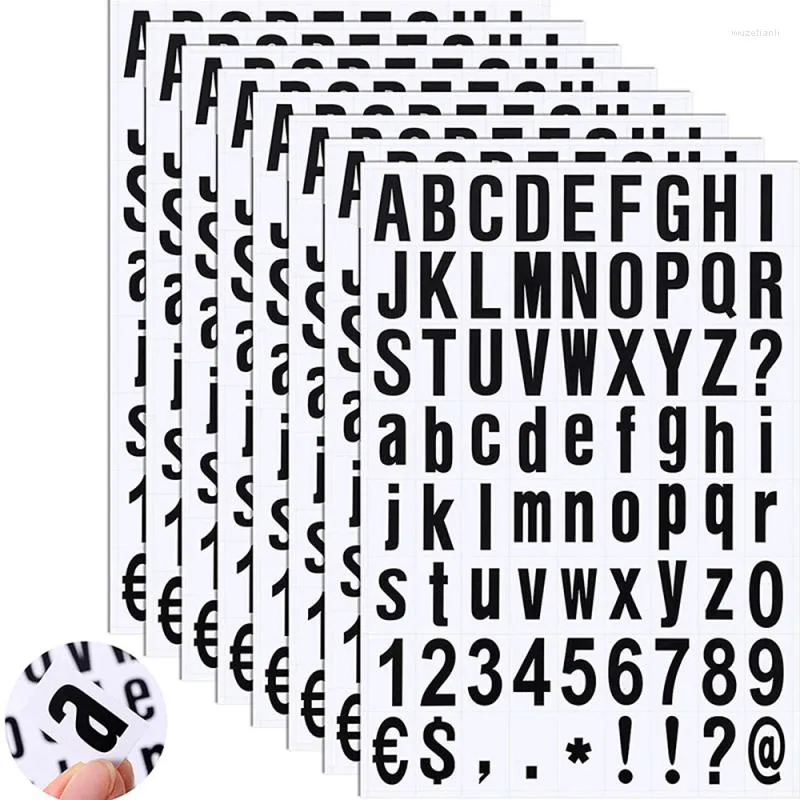 Embrulho de presente 10 folhas de caixa de correio preto adesivos de entrada auto-adesiva 0-9 Números de endereço da casa de rua sinais de adesivos