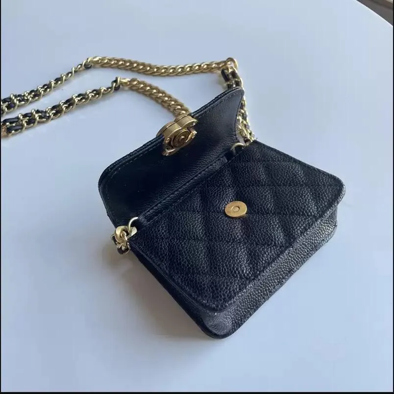 2022 femmes mode classique Premium marque sacs de soirée mini sac à bandoulière litchi cuir noir or sac