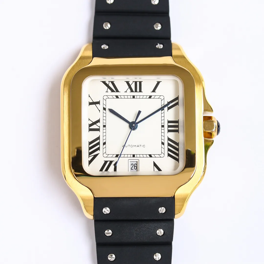 Santos zegarek designerski zegarek męska grubość 40 mm 9 mm szafir lustro automatyczny mechaniczny mężczyzna zegarek oficjalny replika nadgarstka Prezent senior 8899