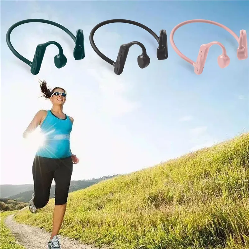 Wireless Bluetooth Earphones Bone Conduction Headband Headset WaterProof Sports Hands-free Earphone For Christmas