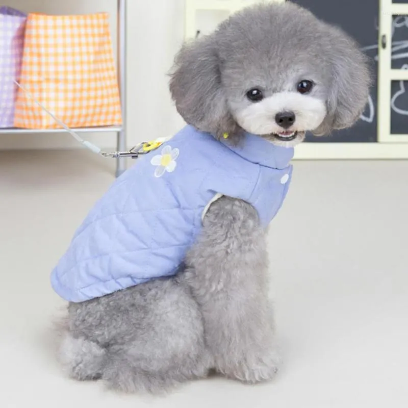 Dog Apparel Pet Cotton Jacket Lightweight Coat Non-allergic Dress Up Pretty Chrysanthemum Print