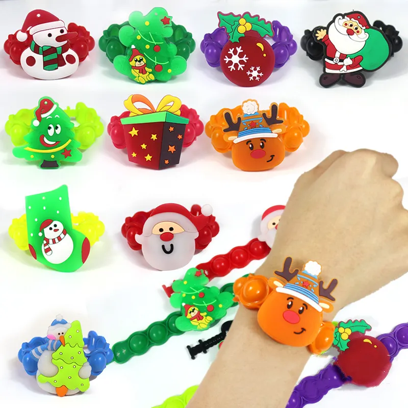 クリスマスブレスレット輝かしいおもちゃの子供用LEDフラッシュサンタクロースブレスレットデコレーションスモールギフトPVC